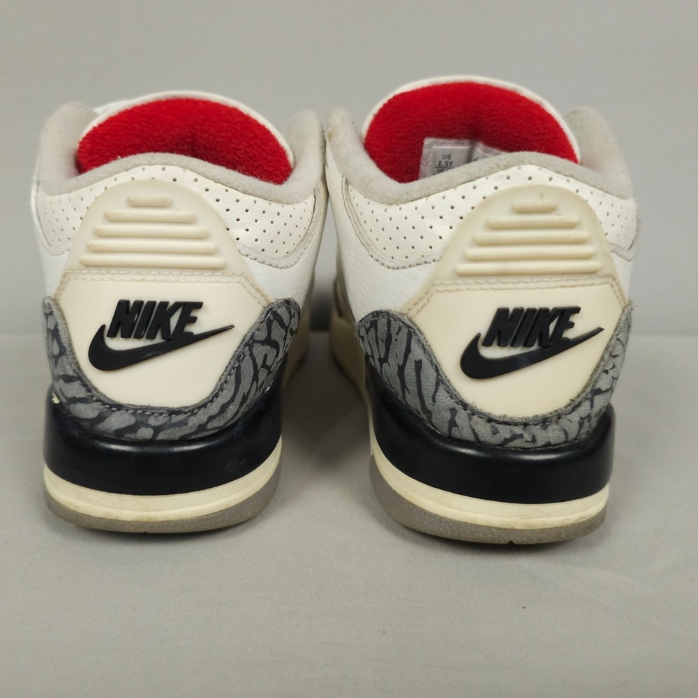 Nike Air Jordan 3 Retro Youth GS Size 1.5Y White Cement Reimagined - Picture 4 of 16